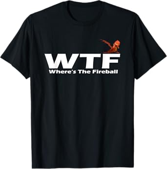 Where's The Fireball Black Unisex-Adults Classic Fit Crew Neck Short Sleeve Cotton T-Shirt