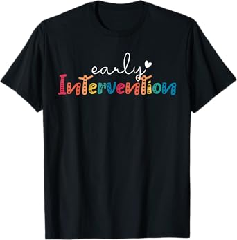 Retro Early Intervention Heart Teacher Interventionist T-Shirt
