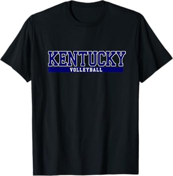 Kentucky Volleyball T-Shirt - Black, Unisex, Adult, Short Sleeve, Modern, Letter Print, Crew Neck, Sports, Volleyball