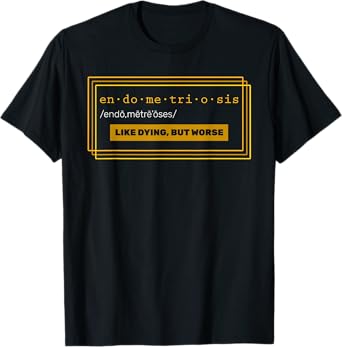 Endometriosis Awareness Yellow Ribbon Uterus Endometrium T-Shirt