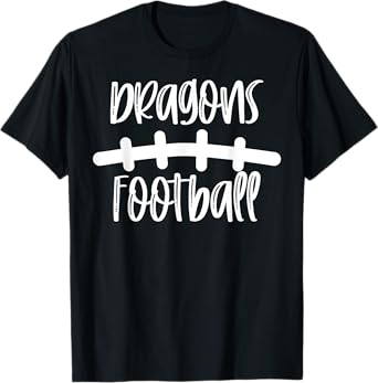 Dragons Football School Spirit Team Mascot Game Night T-Shirt