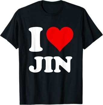 Red Heart I Love Jin T-Shirt