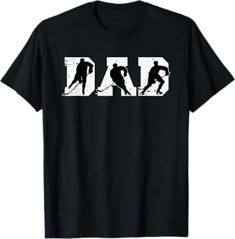 Dad Hockey Fathers Day Cool Sport Player Papa Dada Pops T-Shirt