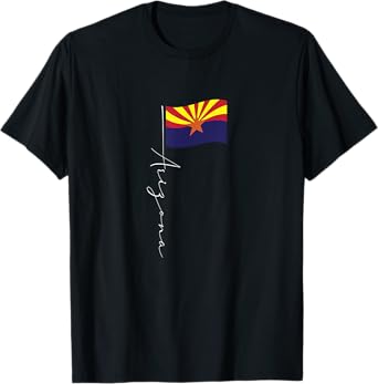 Family Heritage Gifts Arizona Signature Flag Pole - Elegant Arizonan Flag T-Shirt