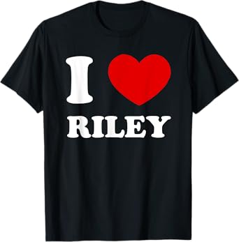 I Love Riley by Foxio Unisex-Adults Black Small Modern Lightweight Classic Fit Short Sleeve Letter Print T-Shirt