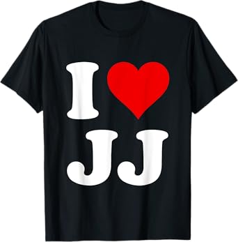 Red Heart I Love JJ T-Shirt