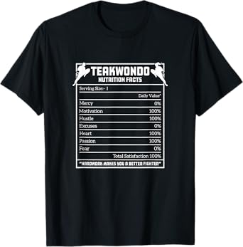 Taekwondo Nutrition Facts Men Women Boys Girls Taekwondo T-Shirt