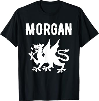 Morgan Surname Welsh Family Name Wales Heraldic Dragon T-Shirt