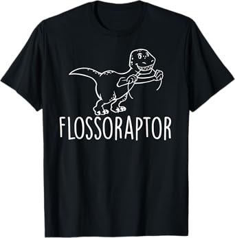 Flossoraptor Flossing Cute Dinosaur Dental Babe T Shirt