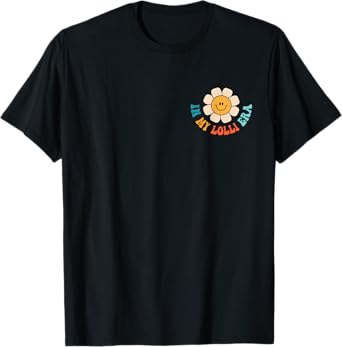 In My Era Series Unisex-Adults Retro T-Shirt - Black, Small - In My Lolli Era Baby Announcement