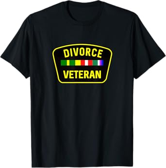 Sarcastic By Design Tee Company Divorce Gifts For Men Funny Divorce Veteran T-Shirt, Small, Black