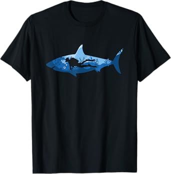 Scuba Diving Shark Ocean Explore Dive Diver T-Shirt