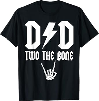 Dad Two the Bone Skeleton Hand Family Birthday Boy Girl T-Shirt