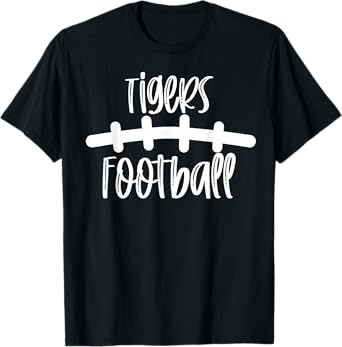 Tigers Football School Spirit Team Mascot Game Night T-Shirt