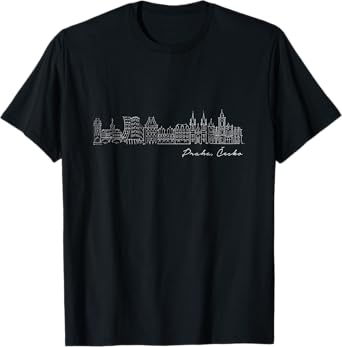 Signature Prague City Skyline - Czech Republic Souvenir T-Shirt