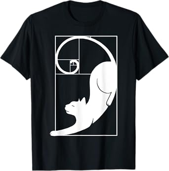 Cat Fibonacci Spiral Sacred Geometry Ratio Mathematicians T-Shirt