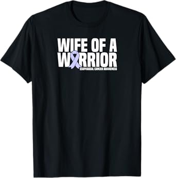 Wife of a Warrior Periwinkle Esophageal Cancer Awareness T-Shirt