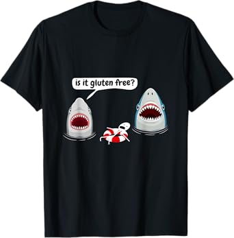 Is It Gluten Free, Funny Shark Lovers Costume Sharks T-Shirt