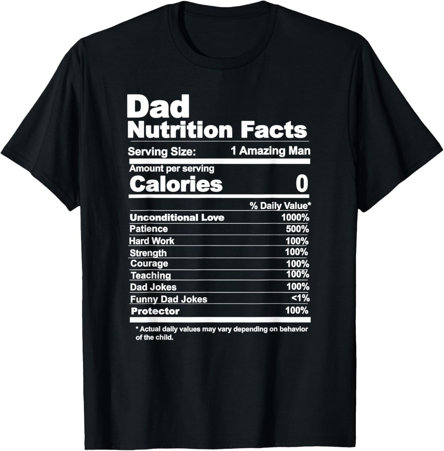 Dad Nutrition Facts T-Shirt