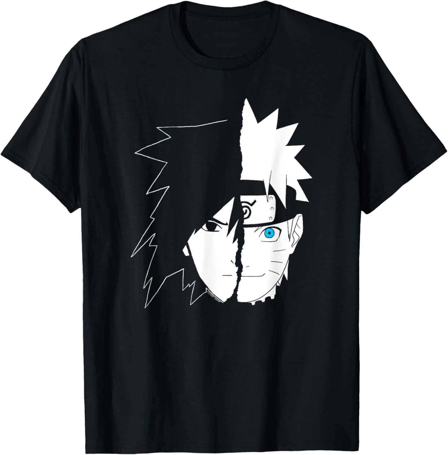 Naruto Sasuke Split Face Anime T-Shirt