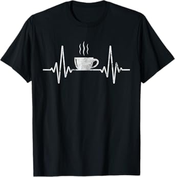 Funny Heartbeat Coffee Shirt Coffee Cup Frequency T-Shirt