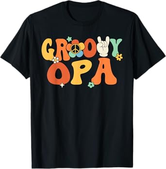 Groovy Opa Retro Grandpa Matching Family 1st Birthday Party T-Shirt