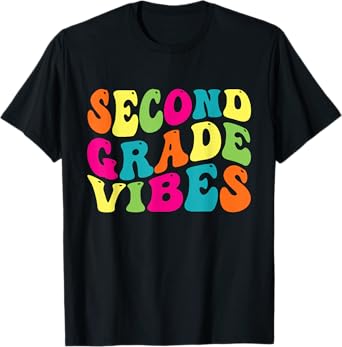 Second Grade Vibes Retro 2nd Grade Teacher 1st Day Of School T-Shirt