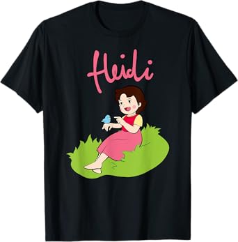 Heidi im Gras Zeichentrick TV Serie Retro Kindeheitshelden T-Shirt