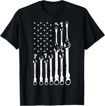 Mechanic Flag American Patriotic Flag Car Mechanic USA Flag T-Shirt