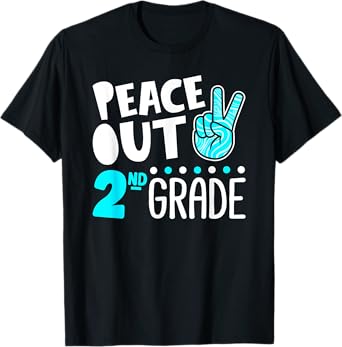 Peace Out 2nd Grade Graduation Last Day School 2025 Funny T-Shirt