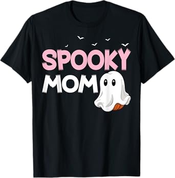 Spooky Mom Ghost Horror Halloween Costume Mama Mother T-Shirt