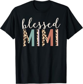 Blessed Mimi Cute Leopard Print T-Shirt