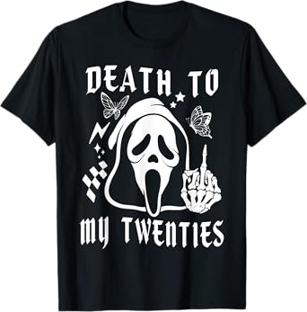 Death To My Twenties Funny R.I.P 20s, 30th Birthday Skeleton T-Shirt