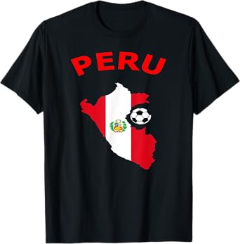Peru Jersey Flag-Soccer Ball-Football T Shirt T-Shirt