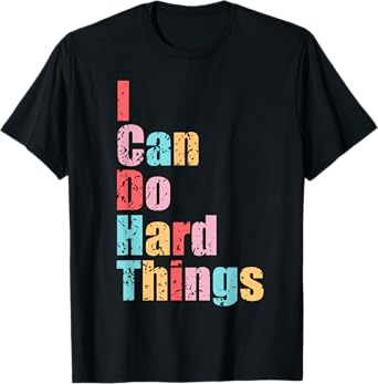 Womens I Can Do Hard Things Vest Workout Summer Casual T-Shirt