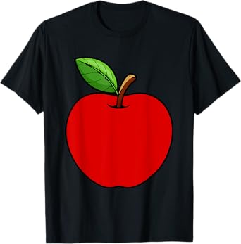 Cute Red Apple Design For Men Women Kids Adult Apple Fruit T-Shirt