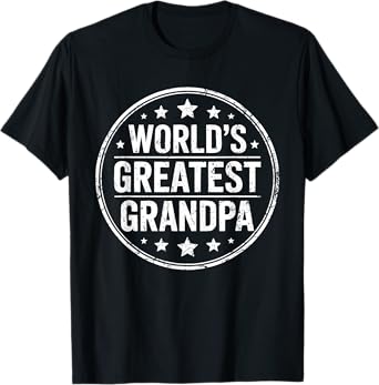 World's Greatest Grandpa Shirt Best Papa Men Fathers Day T-Shirt