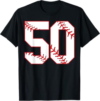 50th Birthday Baseball T-Shirt 50 Years Old Party T-Shirt