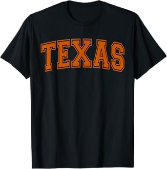 TX Text Shirts Women Men Kids State Of Texas Orange Graphic T-Shirt