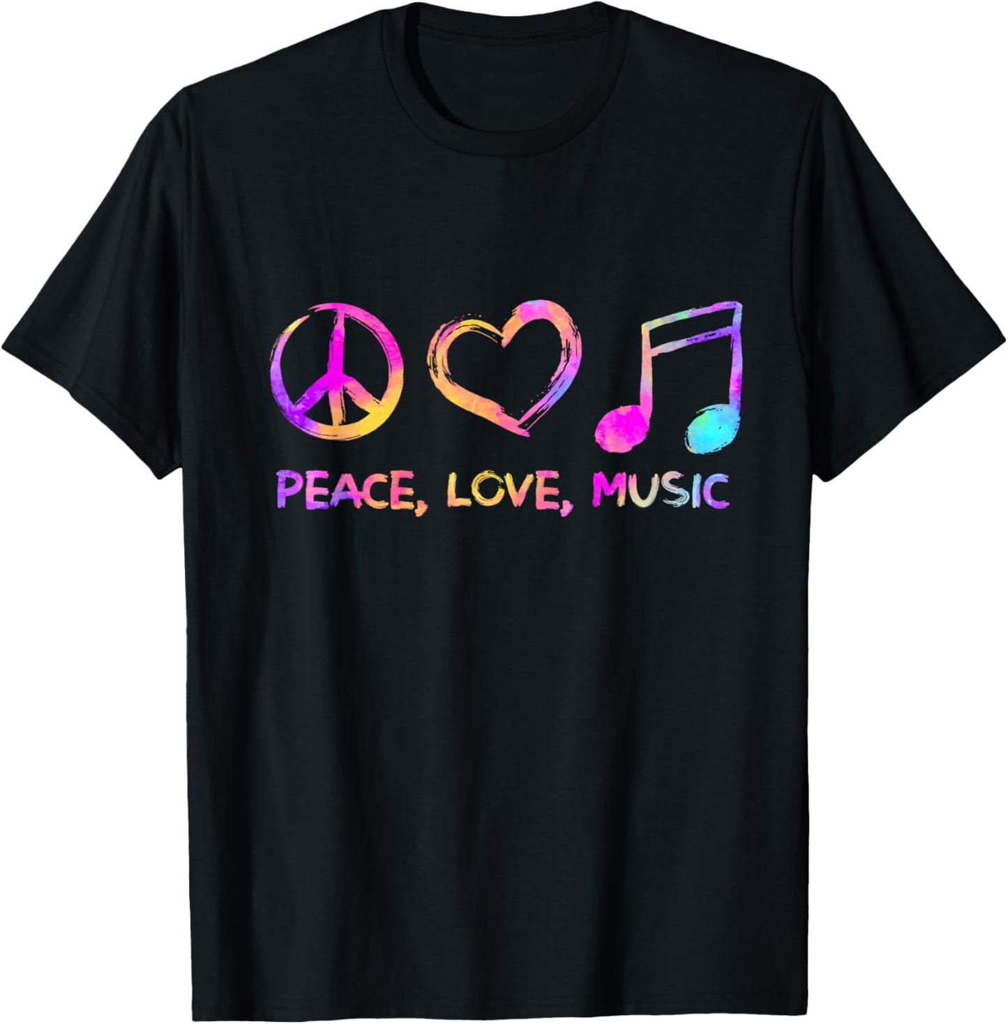 Peace Love Music Hippie T-Shirt