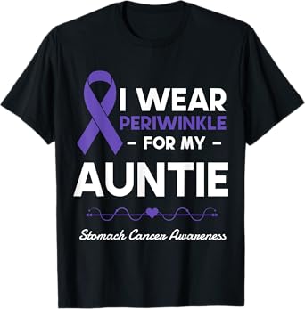 I Wear Periwinkle For My Auntie Stomach Cancer Awareness T-Shirt