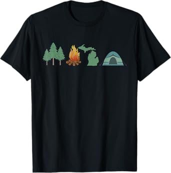 Michigan Camping, Canoeing, and Hiking, Nature T-Shirt T-Shirt