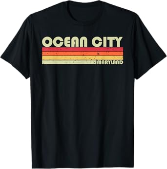 OCEAN CITY MD MARYLAND Funny City Home Roots Gift Retro 80s T-Shirt