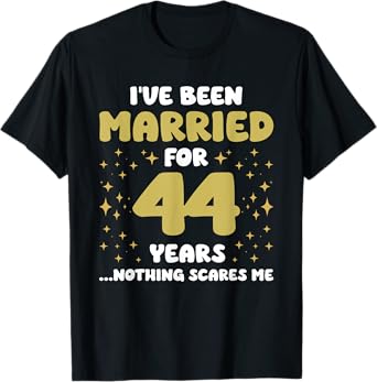 Married For 44 Years 44th Husband Wife Anniversary T-Shirt