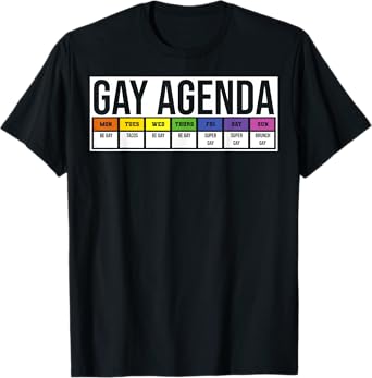 Funny Gay Gift For Women Men LGBT Pride Feminist Agenda Homo T-Shirt