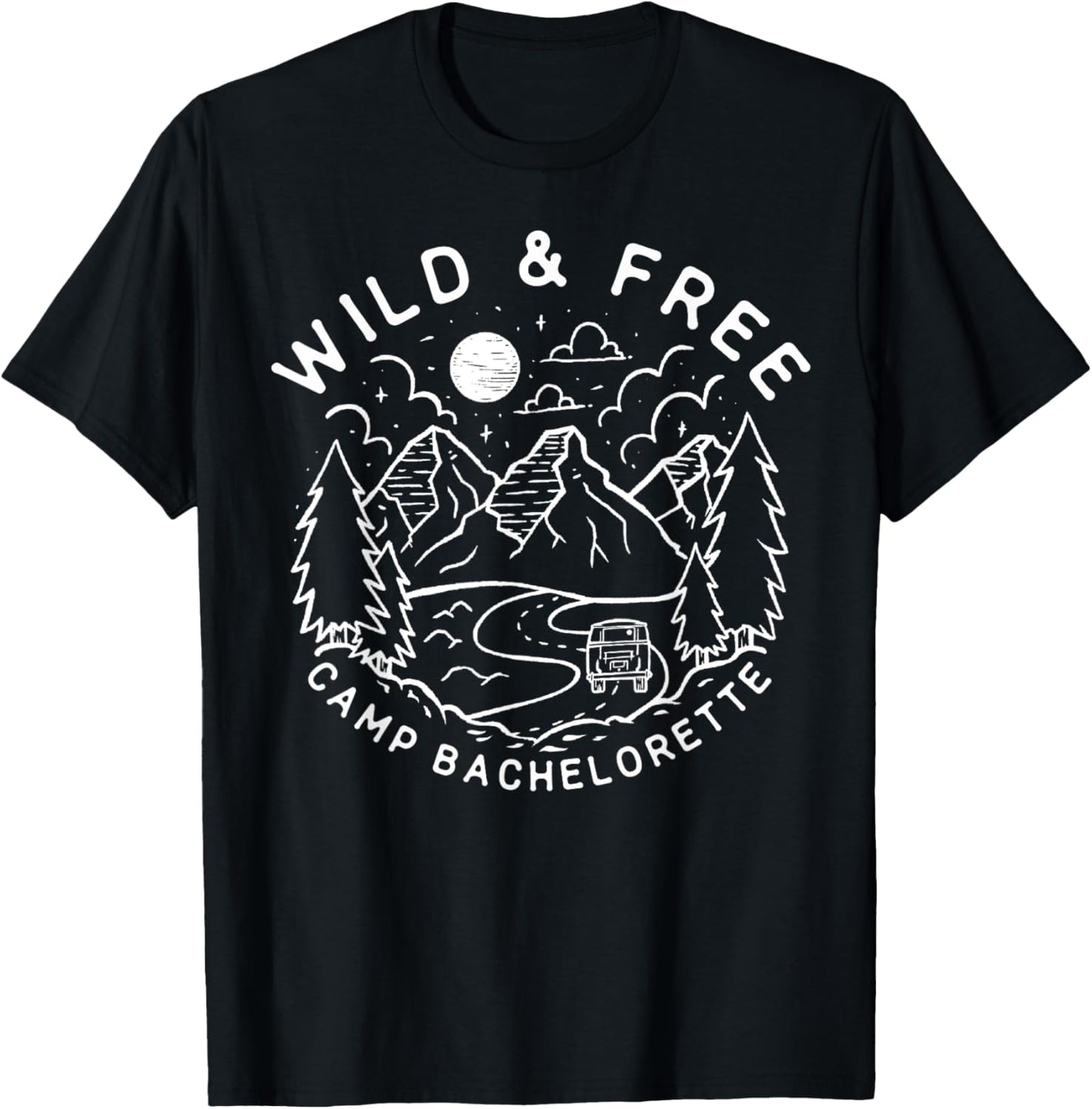 Vintage Wild & Free Camp Bachelorette Party Matching Gift T-Shirt