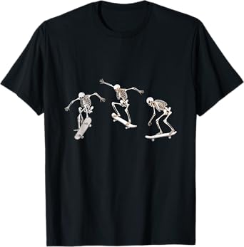 Skateboarding Skeleton Skater Bones Tricks T-Shirt