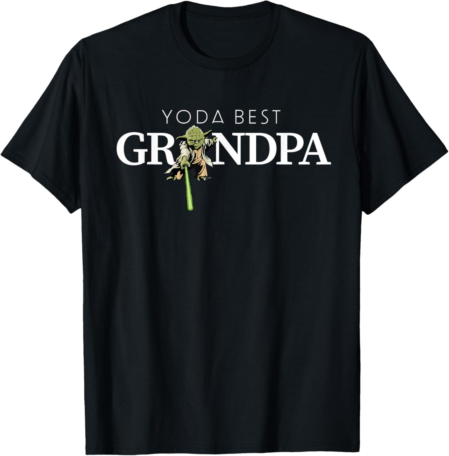 Star Wars Yoda Lightsaber Best Grandpa Birthday Father's Day T-Shirt