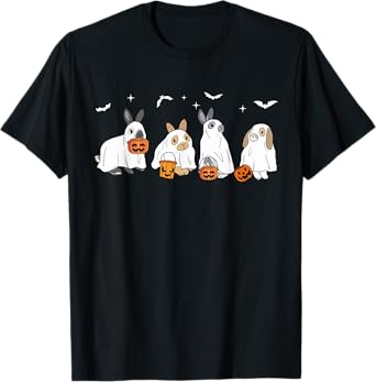 Happy Halloween Rabbit Ghost Bunny Lover Spooky Season T-Shirt