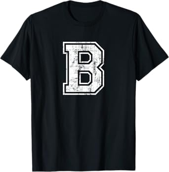 Letter B Uppercase Alphabet Initial School College Varsity T-Shirt
